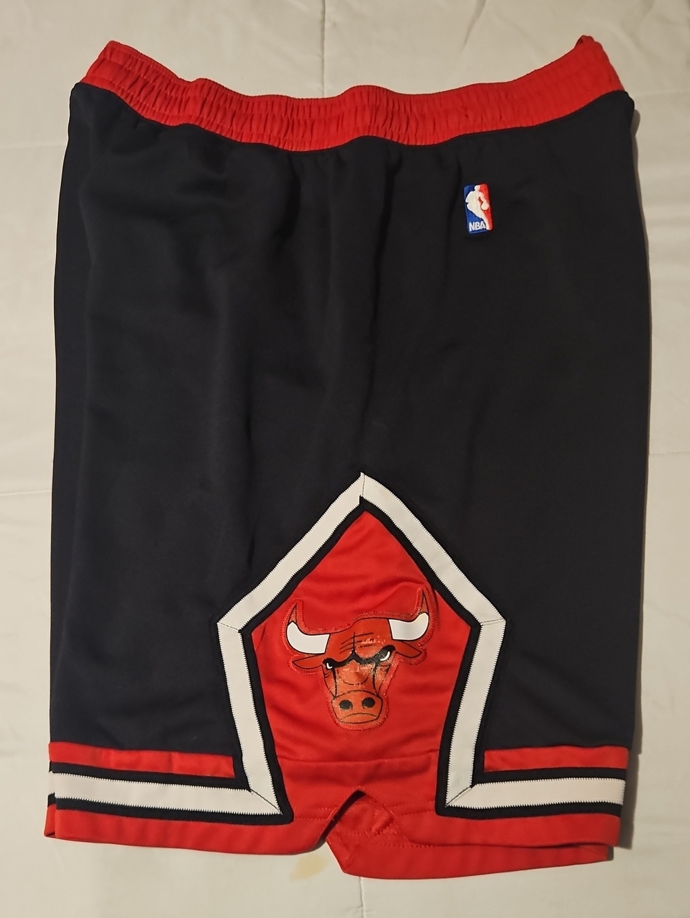 adidas Black & Red Chicago Bulls Logo Basketball Shorts